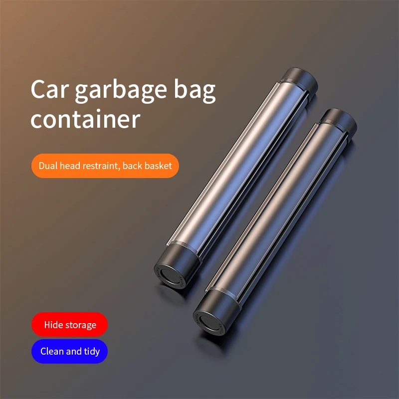 Car Storage Bag Car Phone Holder Car Trash Can Metal Roller Auto Organizer with Phone Holder Dump Pockets Interior
