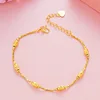 Lucky 24K Gold Plated Charm Big& Small Beads Bracelet For Women Girls Fashion Pure Gold Color Ball Link Chain Bracelet Jewelry 5
