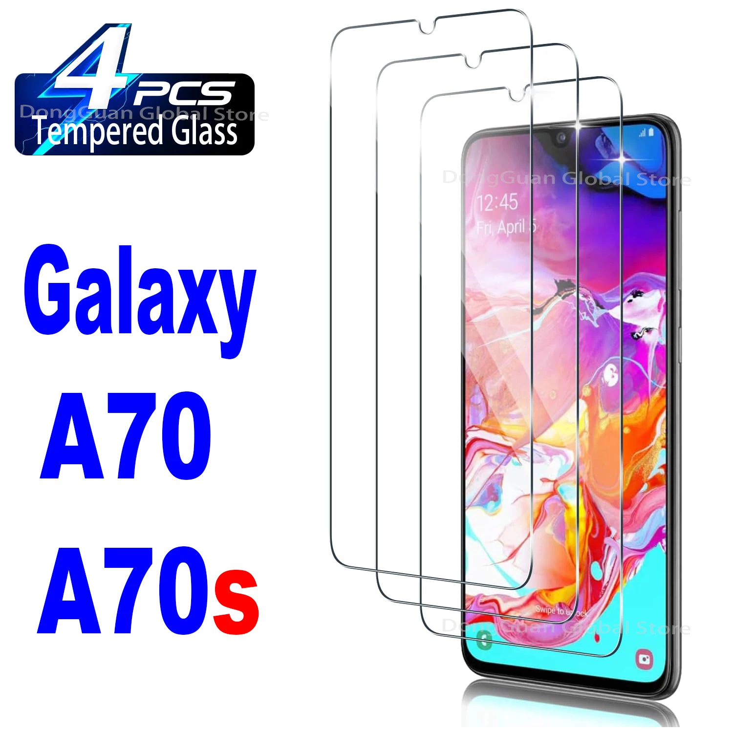 

2/4Pcs 2024 New Tempered Glass For Samsung Galaxy A70 A70s Screen Protector Glass Film
