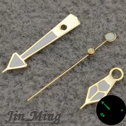Premium Luminous Silver & Black Watch Hands - C3 Green Details (Gold)