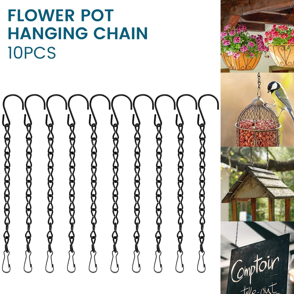 Chainsaw Chain Bike Chain Stainless Steel Chain Steel Chain Ceiling Fan Chain Extension Plastic Chain Screw Nail Chain Garden Hanging Chains Basket Flowerpot Decor Planting With Hook Clip Extension Sprocket Lanterns Planters Replacement 10pcs For