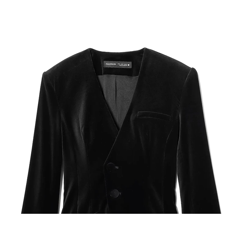 Women Suit Short Jumpsuit Elegant Solid Blazer V-Neck Slim Long Sleeve Bodysuit Streetwear Female Flat Velvet Rompers New