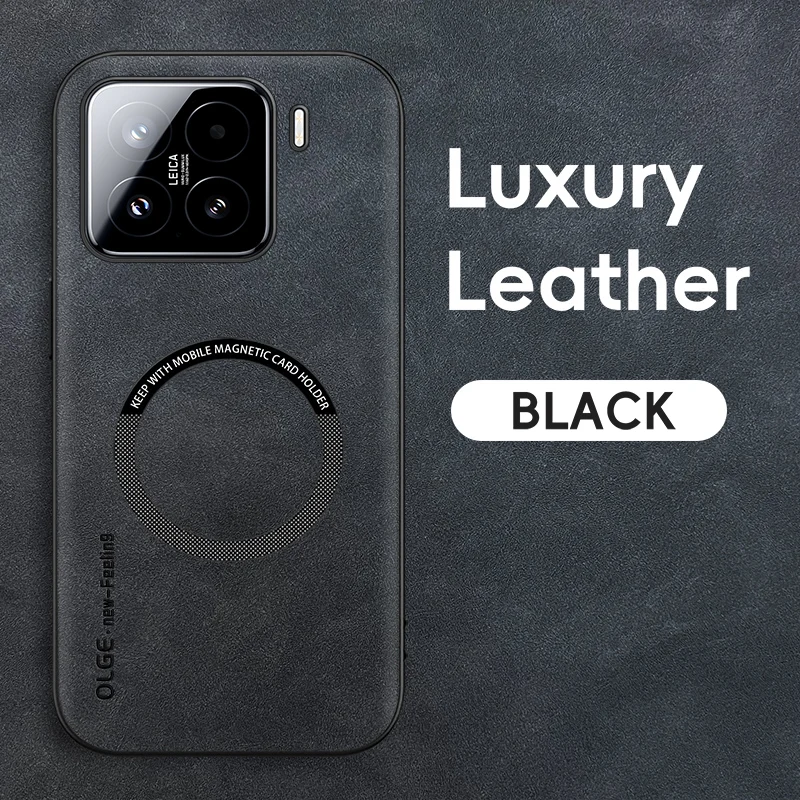 Magnetic Retro Leather Soft Phone Case with Wireless Charging Compatibility