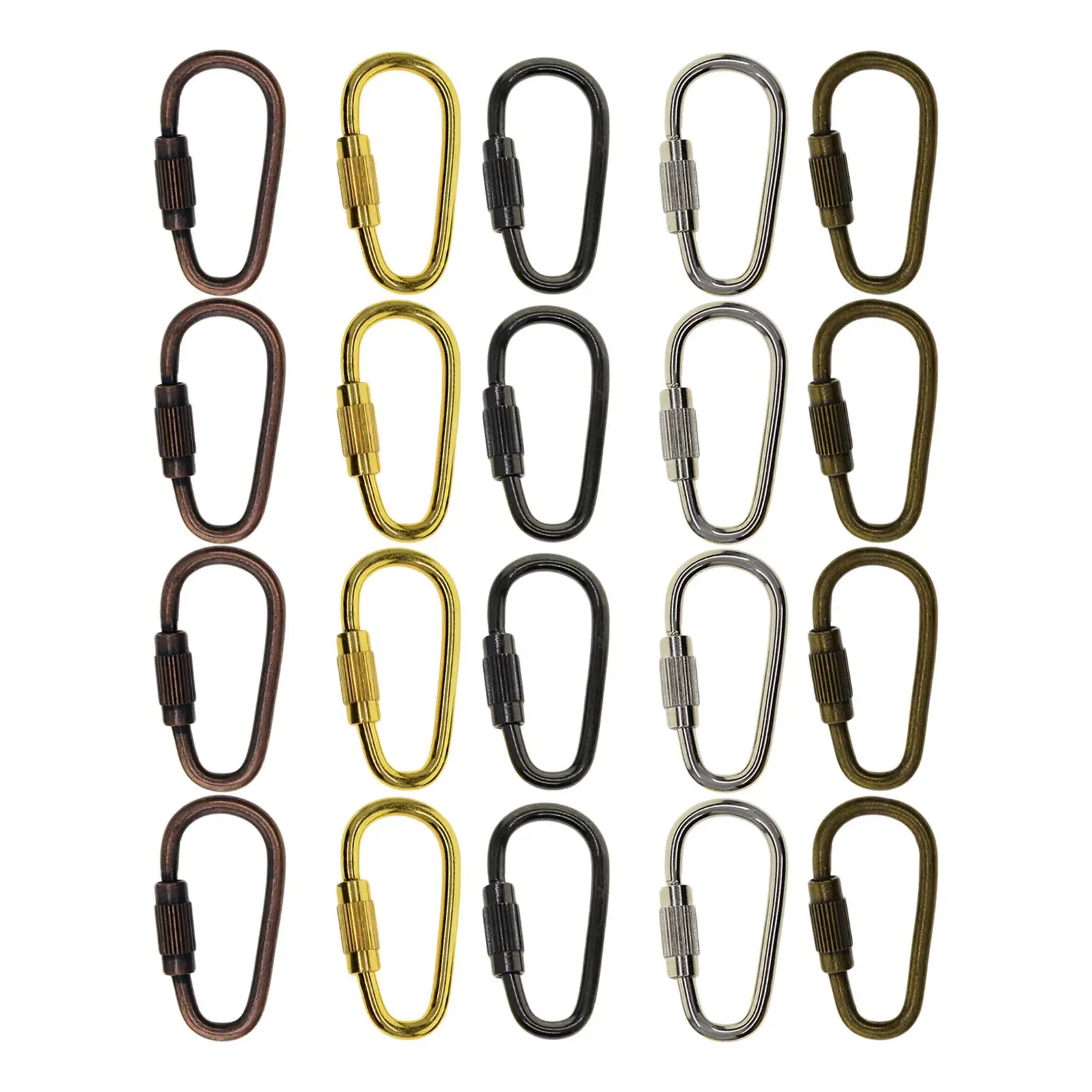 Mini Carabiner Clip Durable Steel Snap Hook Locking D Ring for Bag Strap Keychain Outdoor Equipment