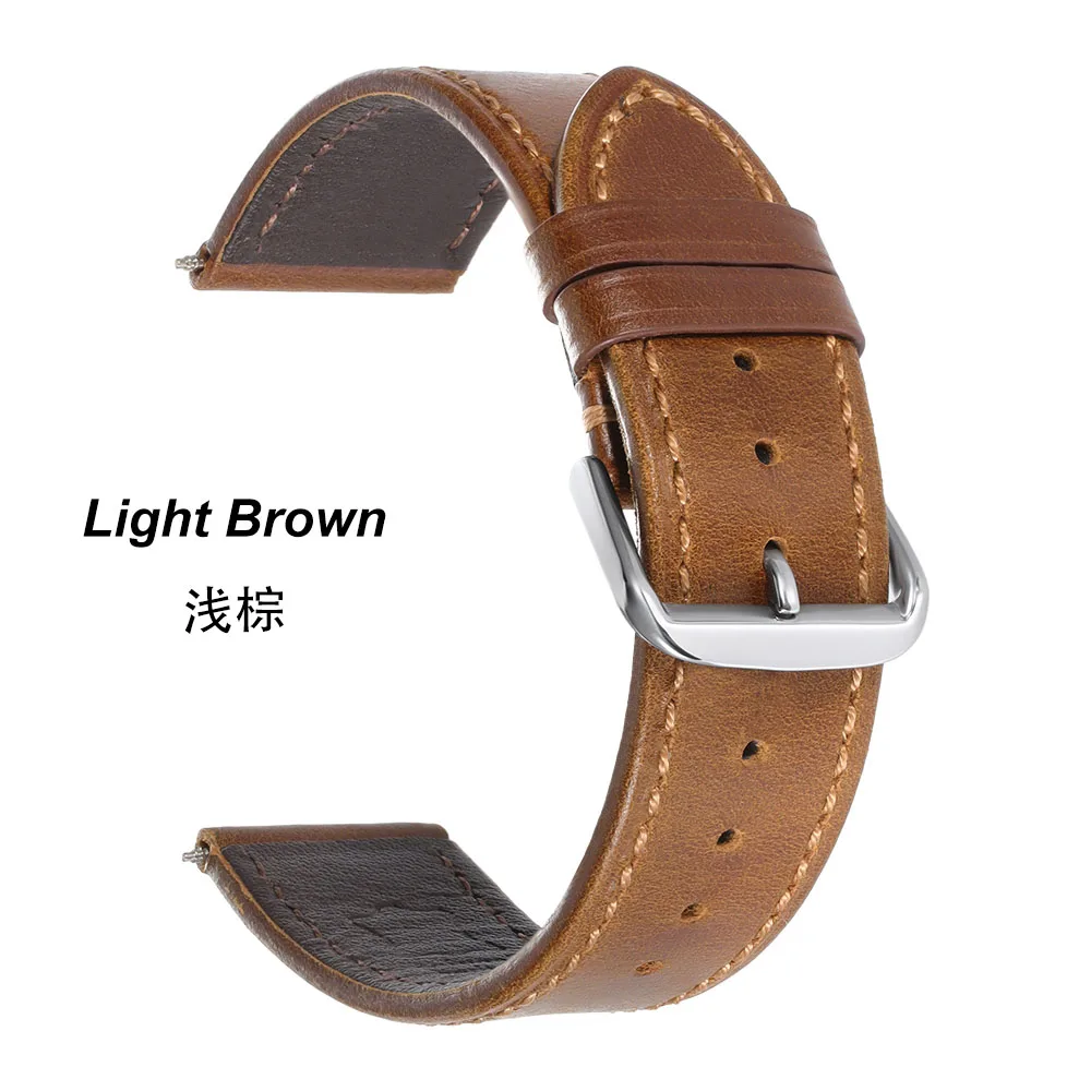 Vintage Genuine Calfskin Leather Watchband - Oil Wax Discoloration Soft Strap