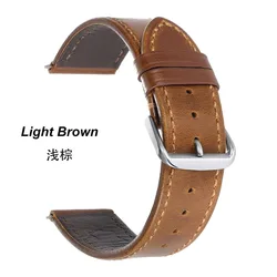 Vintage Genuine Calfskin Leather Watchband - Oil Wax Discoloration Soft Strap - 22mm (Light brown)