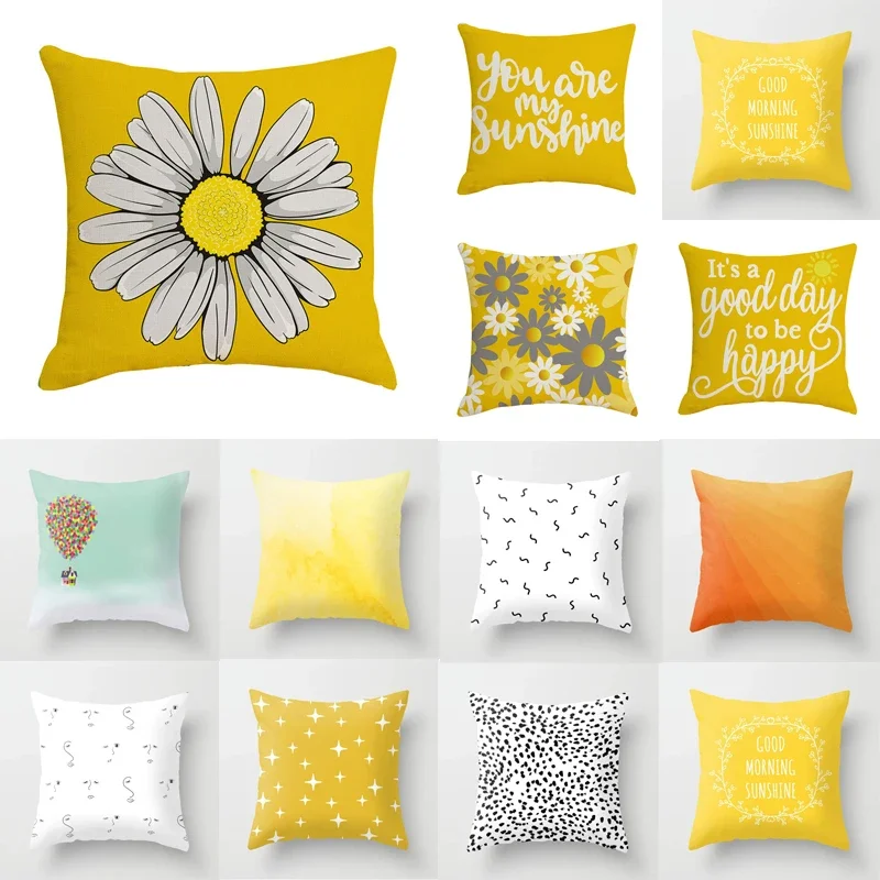 

Gradient Flowers Letters Cushion Cover for Home Decor Sofa Seat Chair Decorative Pillow Case Supplies