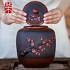 Purple Pottery Tea Jar, Ceramic Household Sealed Jar with Lid, Storage Pu'er Tea Powder, Premium High End Awakening Tea 4