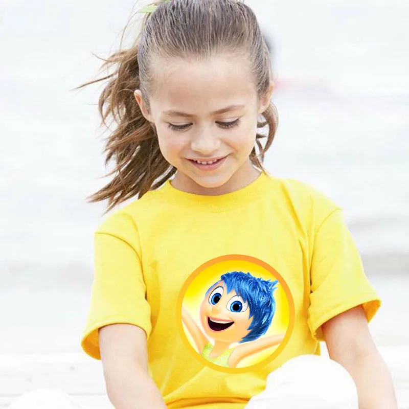 Inside Out 2 T-shirts for Children Joy Sadness Anxiety Anger Outdoor Clothes Fashion Boy Girl Disney Cartoon Top Shirts Gifts 3