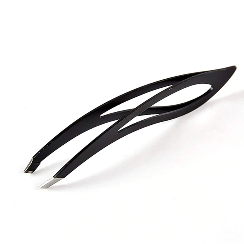 1PC Professional Stainless Steel Eyebrow Slant Tip Hair Removal Tweezers Slanted Flat Point Tip