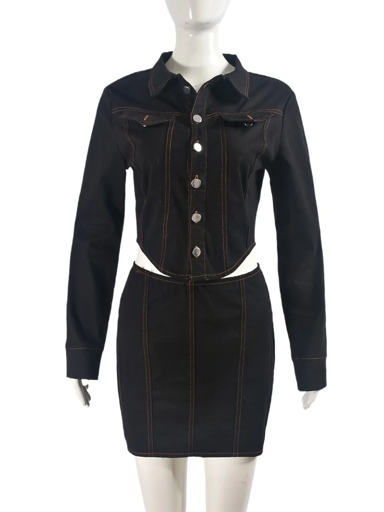 Wmstar Set Women Whoisale 2025 A New Cross Border Workwear for Europe America A Two Piece Short Skirt Sexy Casual Sexy Summer