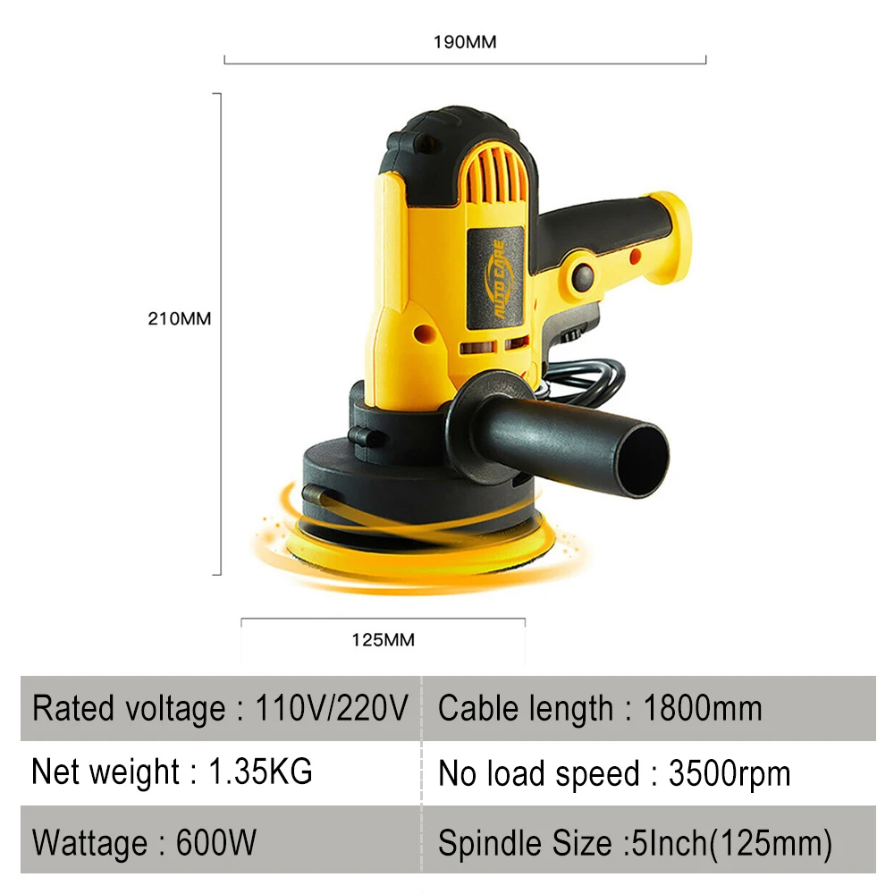 220V 600W Electric Car Polisher Machine 3500rpm Auto Polishing Machine Sander Small Portable Polish Waxing Tools car polisher,automotive orbital sander