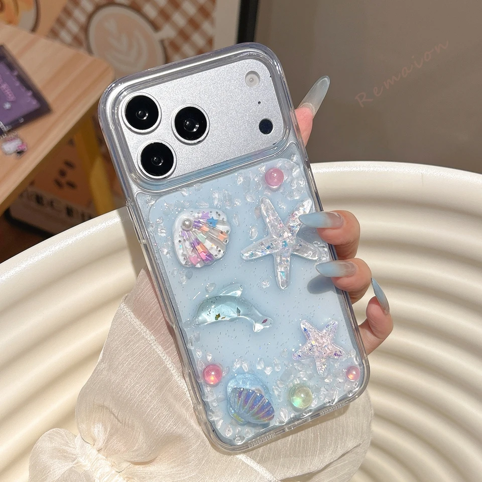 Bling Bling Starfish Shockproof Glitter 3D Cute Phone Case
