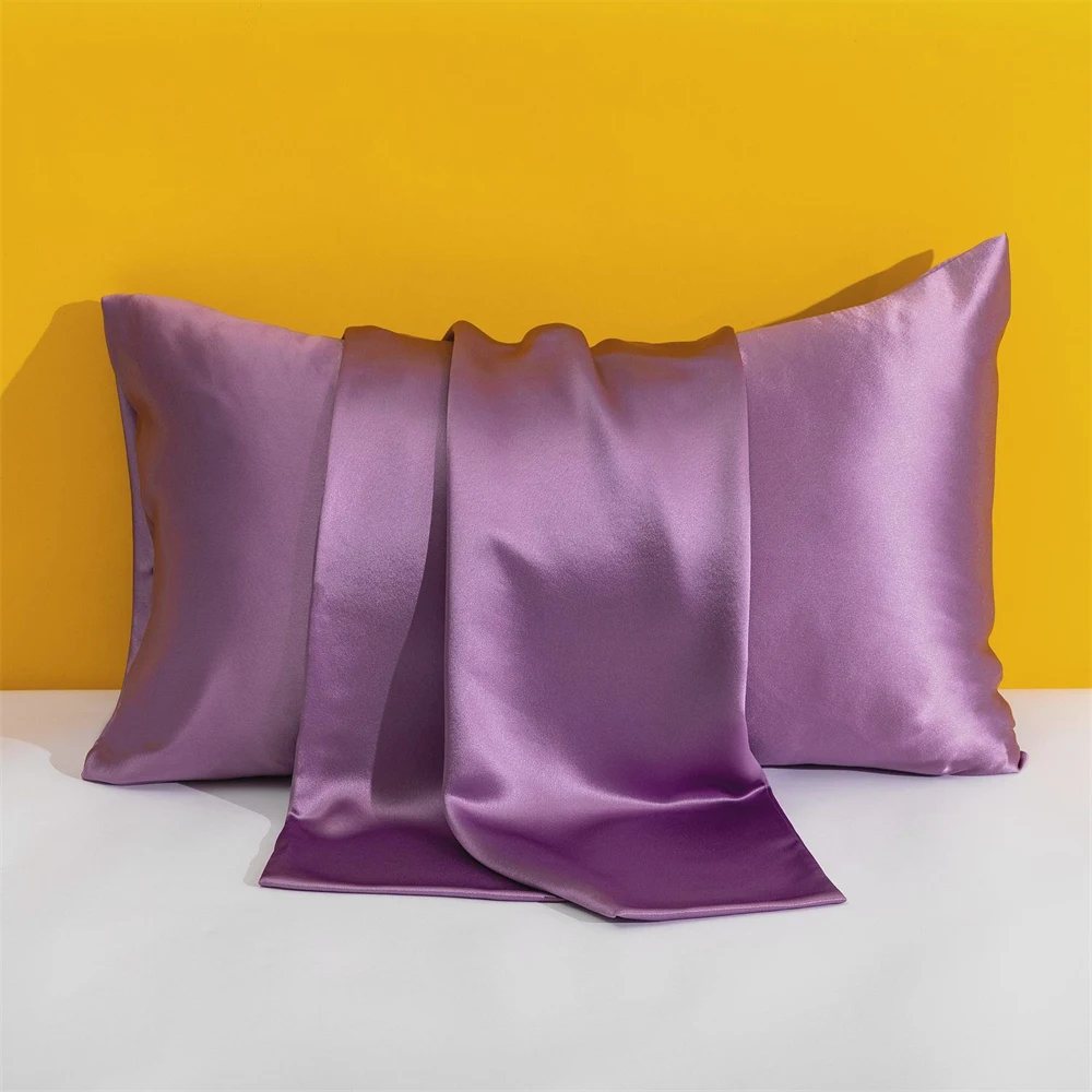 Description Picture 3 of item1PC Solid Silk Pillowcases Decorative Luxury Cushion Cover Envelope Style Hair Skin Protect Standard Queen Size Pillow Case