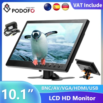 Podofo 10,1 "LCD 1024*600HD Monitor de coche Mini TV Monitor LCD pantalla Digital con HDMI/VGA/AV/USB/SD/TV/reproductor de DVD para monitoreo 1