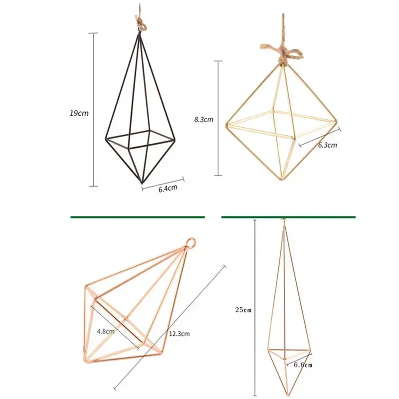 Geometric Metal Flower Bracket Garden Basket Wall Decoration Hanging Air Plant Pot Rack Holder plant hanger hanging basket organizer