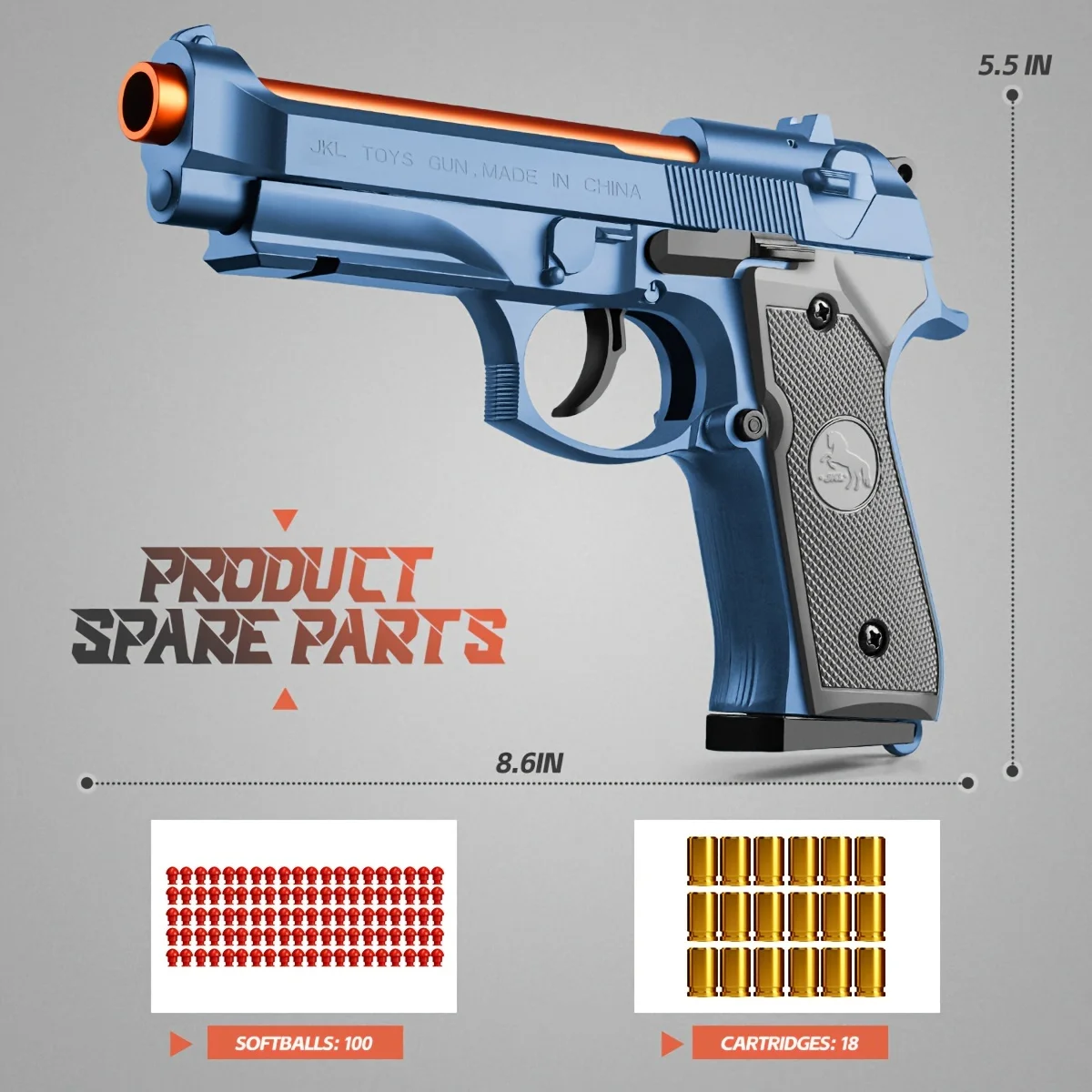 Toy Gun, Soft Bullet Toys Gun for Boys, Toy Foam Blaster, Empty Shell Ejecting Toy Gun Pistol, Christmas Birthday Gifts 4
