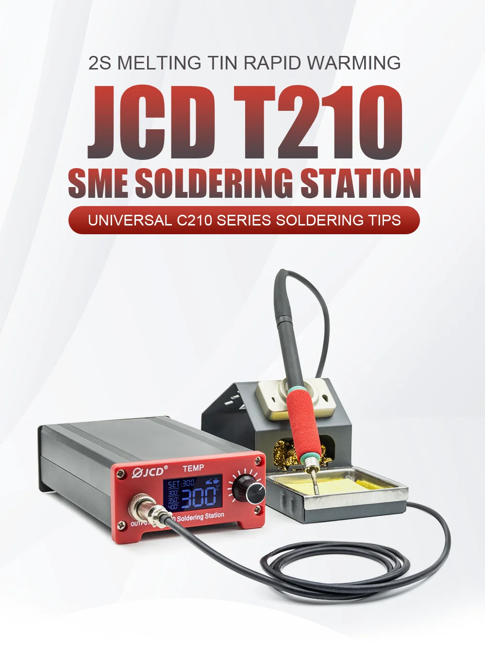 75W Digital Soldering Iron Station Soldering Tips Welding Rework Station OLED Te