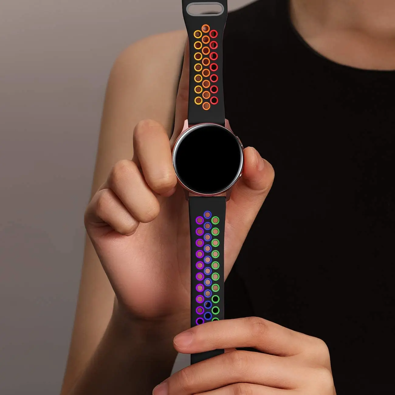 Rainbow Strap for Xiaomi Huami Amazfit Neo Breathable Silicone WatchBands for Huami Amazfit GTS GTR3 BIP Lite 20mm 22mm Bracelet