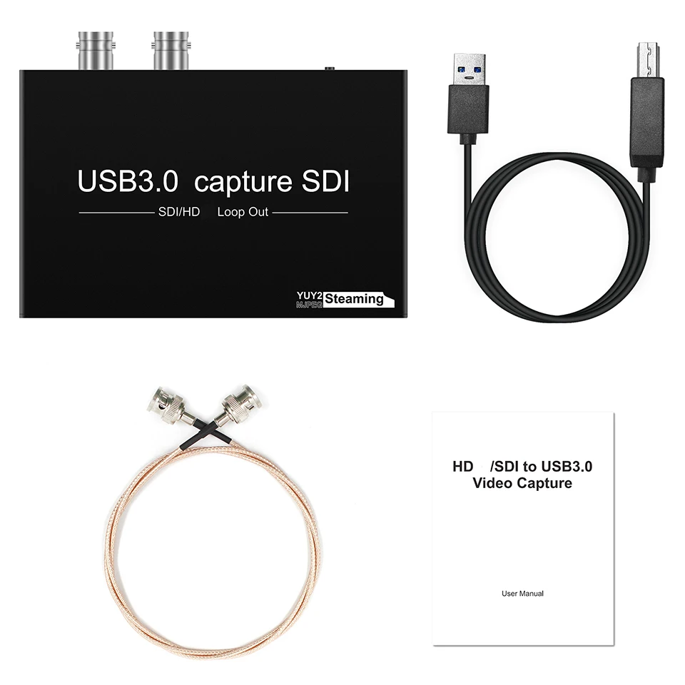 SDI USB 3.0 비디오 오디오 캡처 카드, SDI/HDMI 루프아웃 그래버 동글, 게임 스트리밍 장비, 라이브 방송 캡처 카드