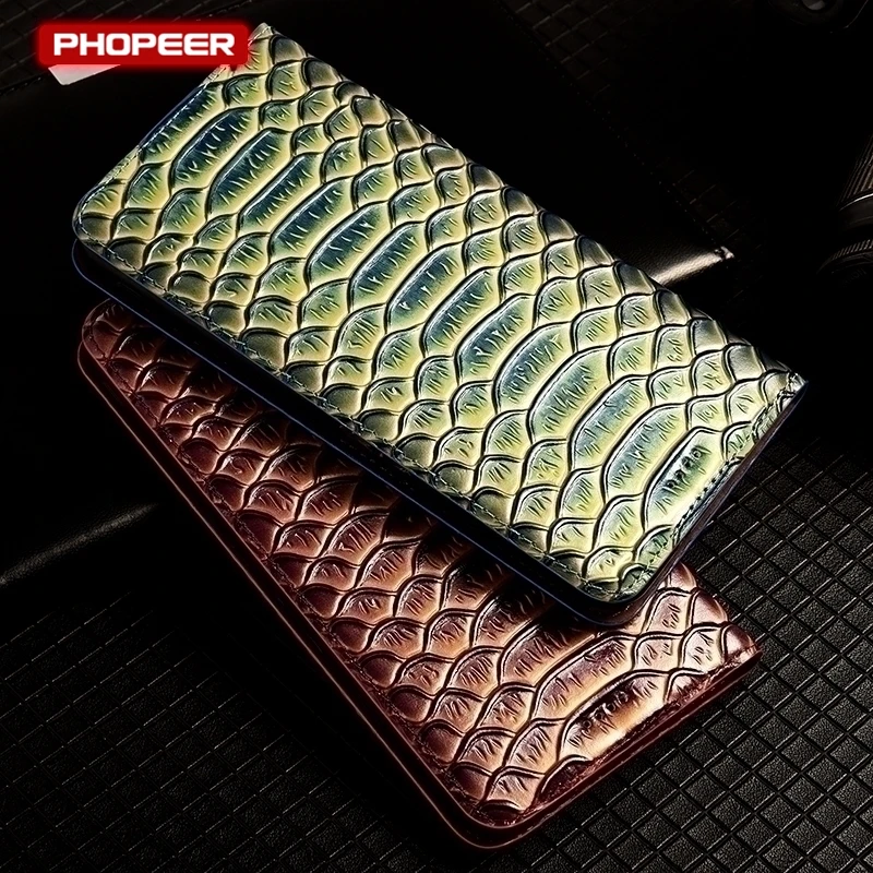Premium Genuine Leather Wallet Case with Magnetic Closure