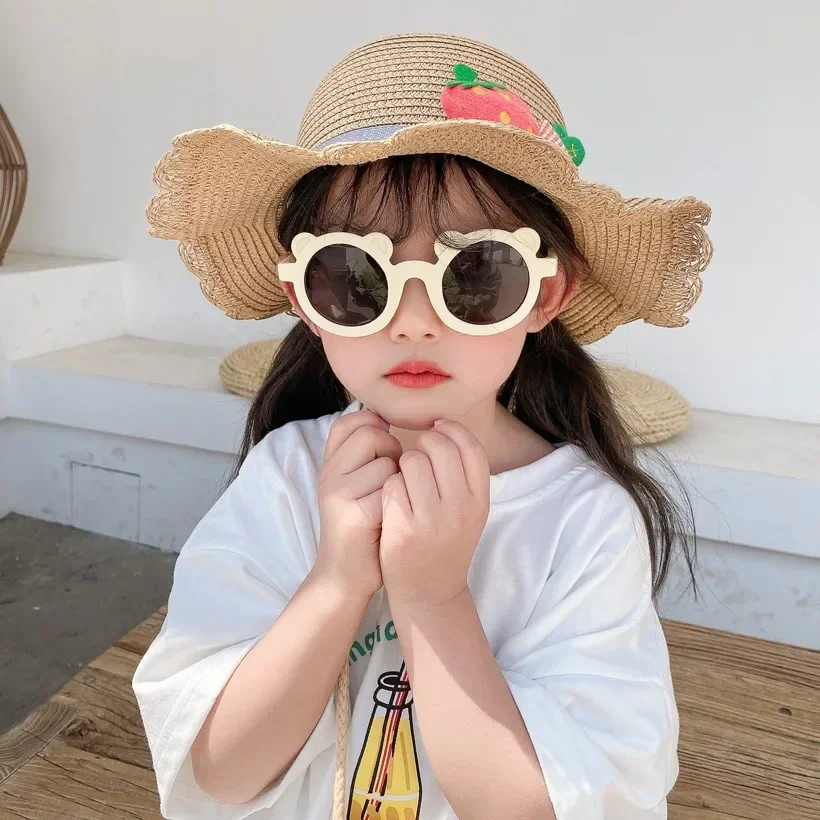 INS Lovely Kids Sunglasses Bear Shape Frame Girls Children Sun Glasses Round Street Beat Baby Boy Eyeglasses Cute Shade kids sunglasses,children sunglasses
