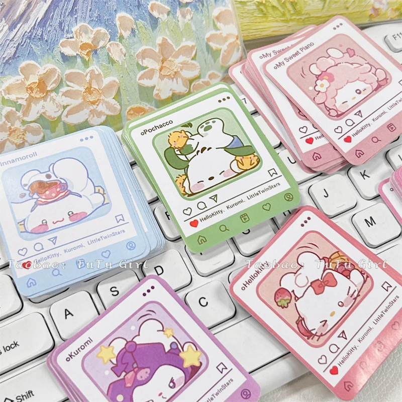 

Sanrio Ins наклейки для сумок милые женские карманные украшения в форме сердца, маленькие Стикеры, красивые герметичные наклейки