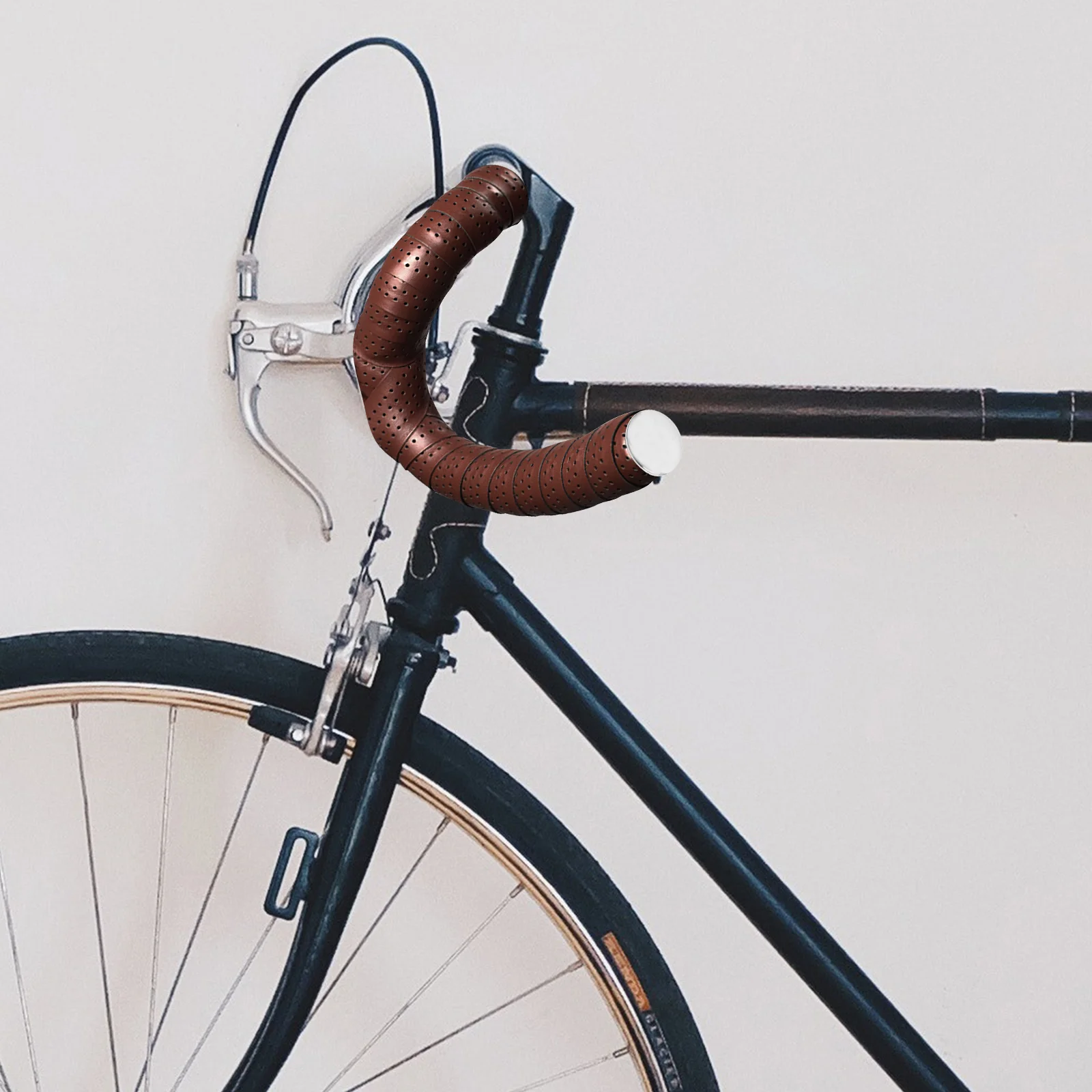 Cycling Handlebar Tape Brown PU Lightweight Anti skid Wear resistant Grips Cover Protective Bar Tape for Mountain Bike