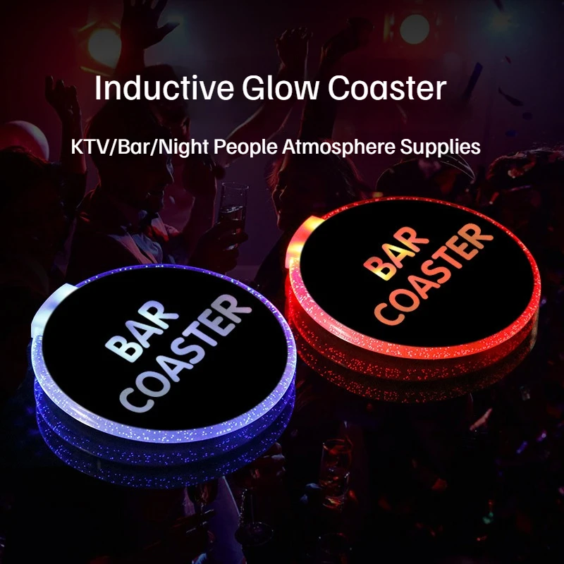 

7-цветные подставки с гравитационным датчиком, светящиеся подставки для винного стола, водонепроницаемые подставки KTV с мигающим логотипом на заказ, подставки для ночного клуба и бара