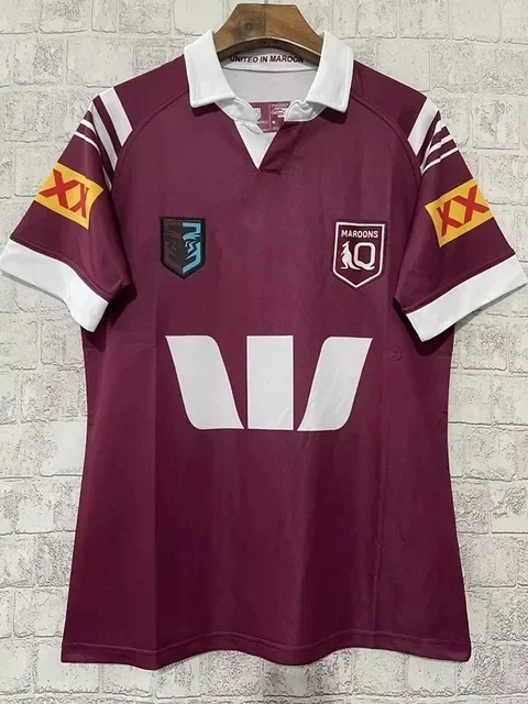 thumbnail image 1 of CAMISETA POLO DE ENTRENAMIENTO DE RUGBY PARA HOMBRE DE LOS QUEENSLAND MAROONS 2024, tallas S-XL-5XL, 1 of 5
