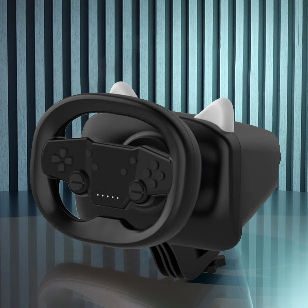Gaming Racing Wheel Cat Ear Game Steering Vibration Joysticks LED Lamp