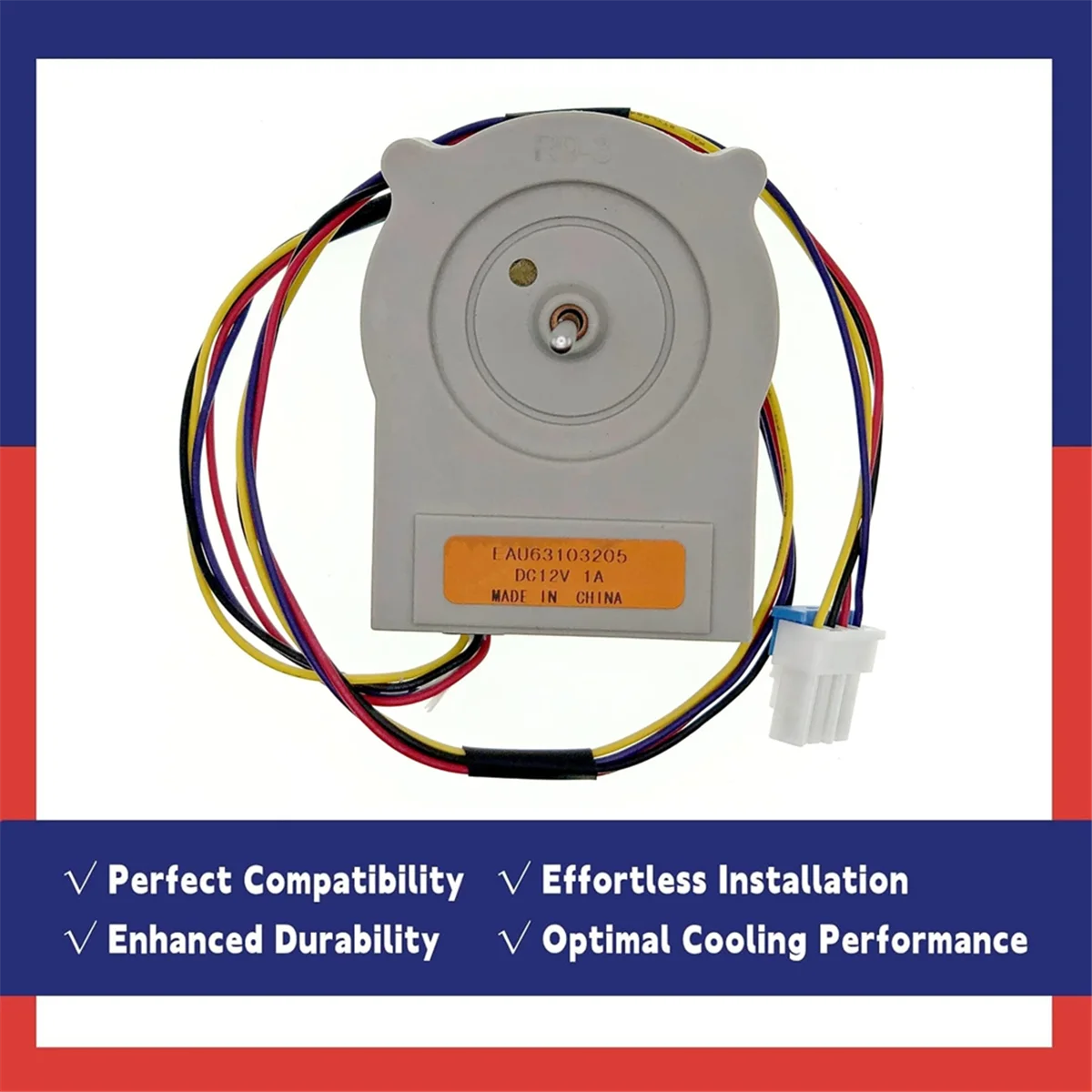 EAU63103205 Refrigerator Condenser Fan Motor for LG Refrigerators Replaces 73132 73133 LFXS24623B DC 12V 4-Pin Fan Motor HOT