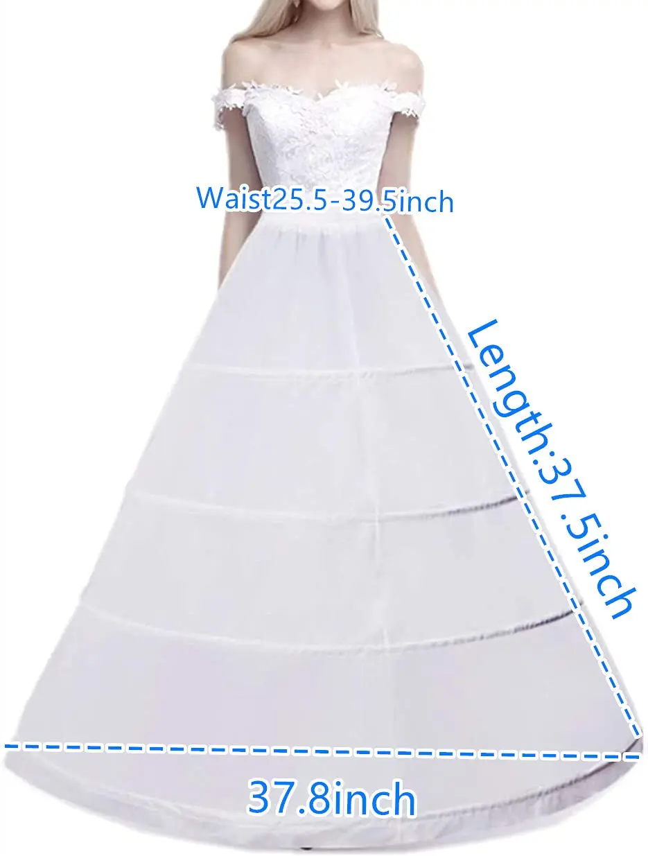 Women&rsquo;s 4-Hoop Petticoat Crinoline Underskirt for Wedding Ball Gown Tutu Tulle Slips Skirt flower girl underskirt,wedding underskirt,lolita petticoat,wedding petticoat,petticoat underskirt,petticoat skirt,tulle tutu skirt