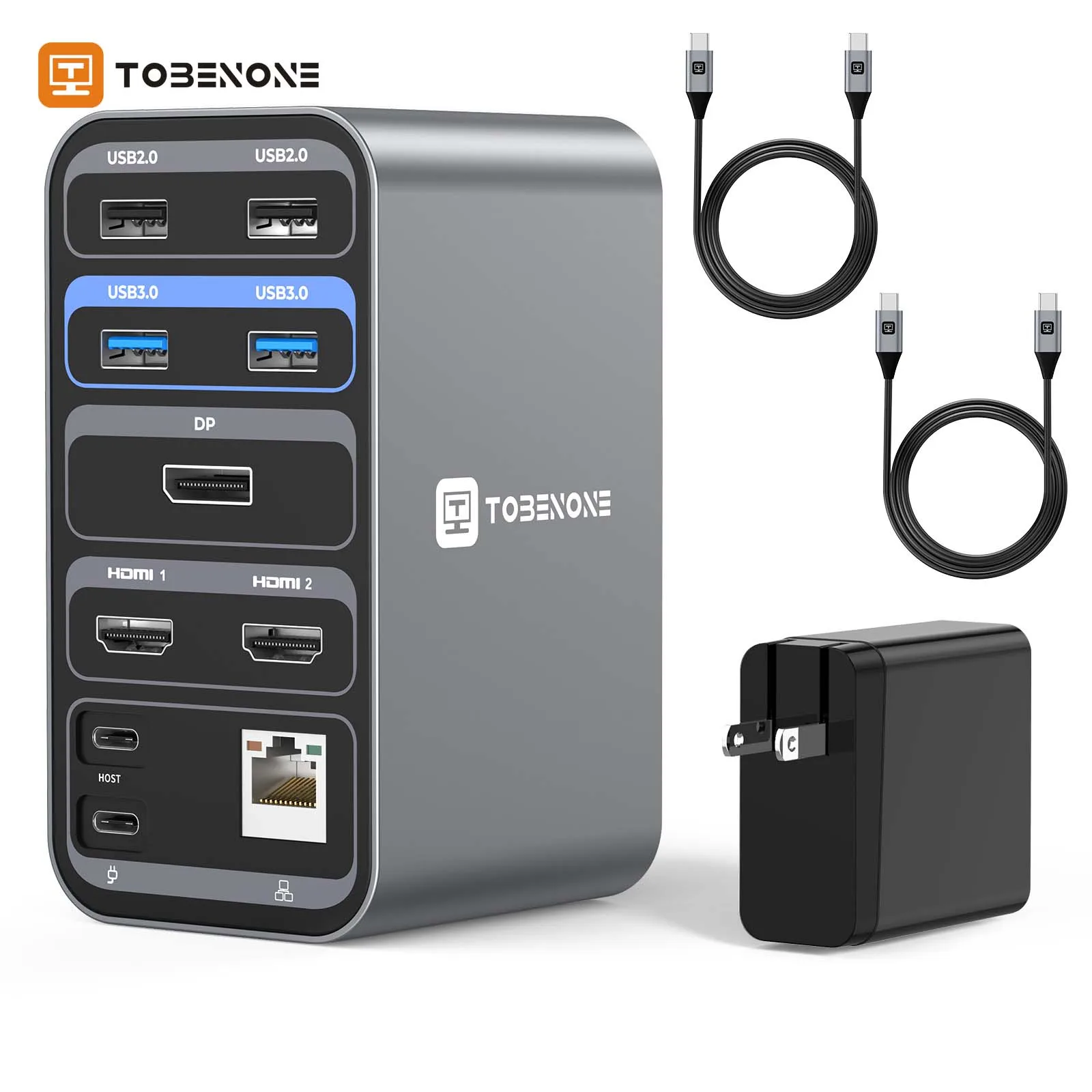 Docking Station Usb C Dual Monitor, Hub Per Laptop 13 In 1 Con Doppio Alimentatore Hdmi, Dp, 65W Per Dell, Hp, Lenovo, Surface