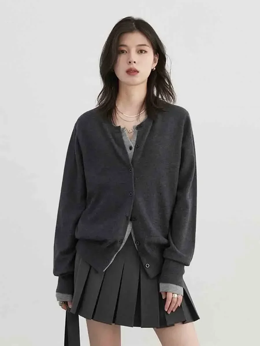 CHIC VEN Women Cardigan Korean O Neck Loose Single Breasted Knitted Sweaters Fashion Female Jumpers Clothing Autumn 2025 6