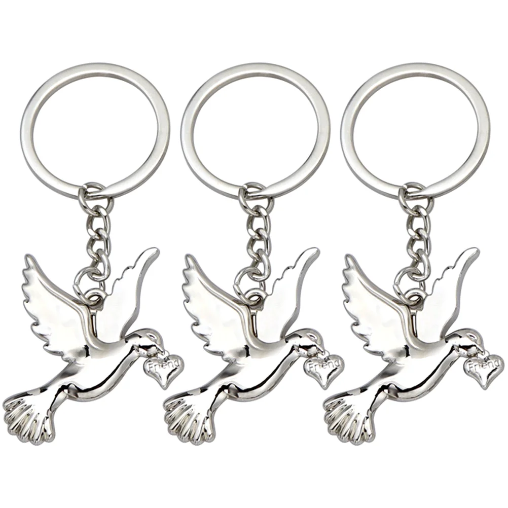 

Peace Dove Keychain Decorative Pendant Keys Holder Ring Zinc Alloy Metal for Decoration Hanging Ornament Backpacks