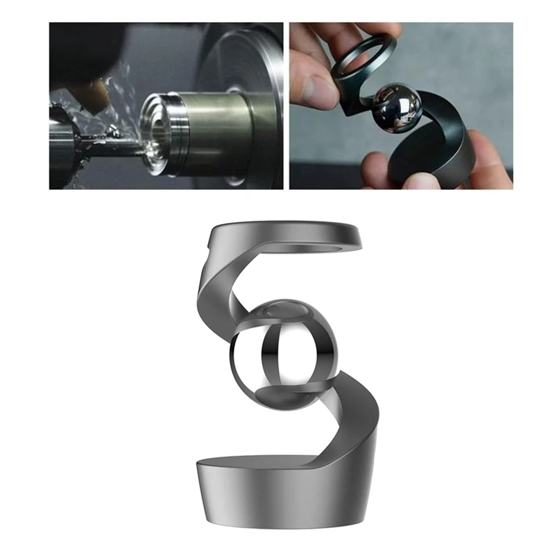 T84C-Desktop Suspended Gyroscope,Gravity Defying Kinetic Desk Toy, Stress Relief Kinetic Sculpture Aluminum Rotary Gyro