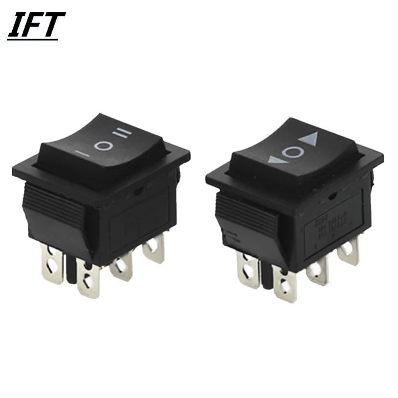 1PCS KCD4 Black Rocker Switch Power Switch ON OFF ON 3 Position 6 Pins ...