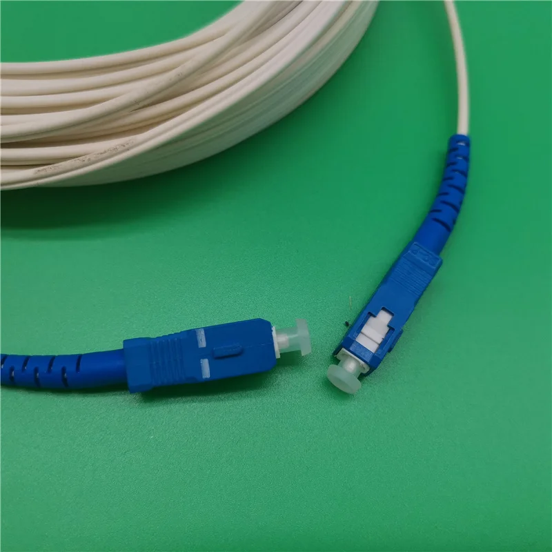 Fiber SC Patch Cables FTTH SC UPC White 150M SC UPC Single Mode Simplex outdoor FTTH Drop Cable Fiber Optic Extension Cable