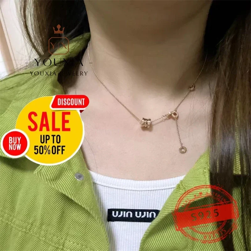 Hot selling European and American style simple love design party fashion ladies luxury brand necklaces silver 925 Jewelry Gift