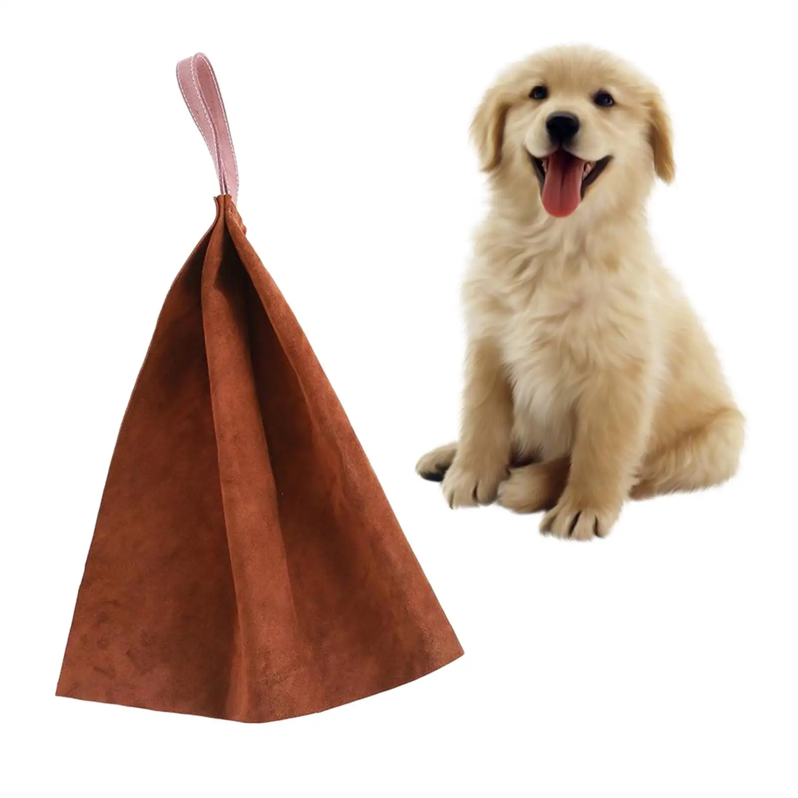 Thick Leather Dog Tug Toy for Training/Play/Gift with Strap Puppy Bite Rag