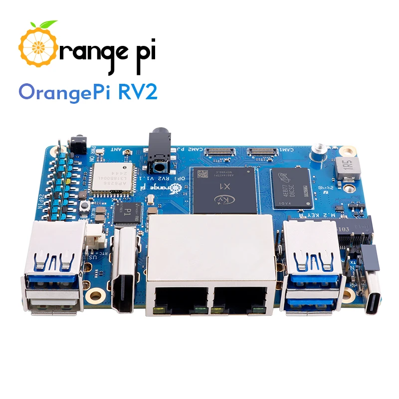Orange Pi RV2 8GB RAM RISC-V AI Single Board Computer 2 TOPS NPU WiFi+BT5.0 Gigabit Ethernet SBC M2 NVMe SSD Development Board ai board mini development board single board computer