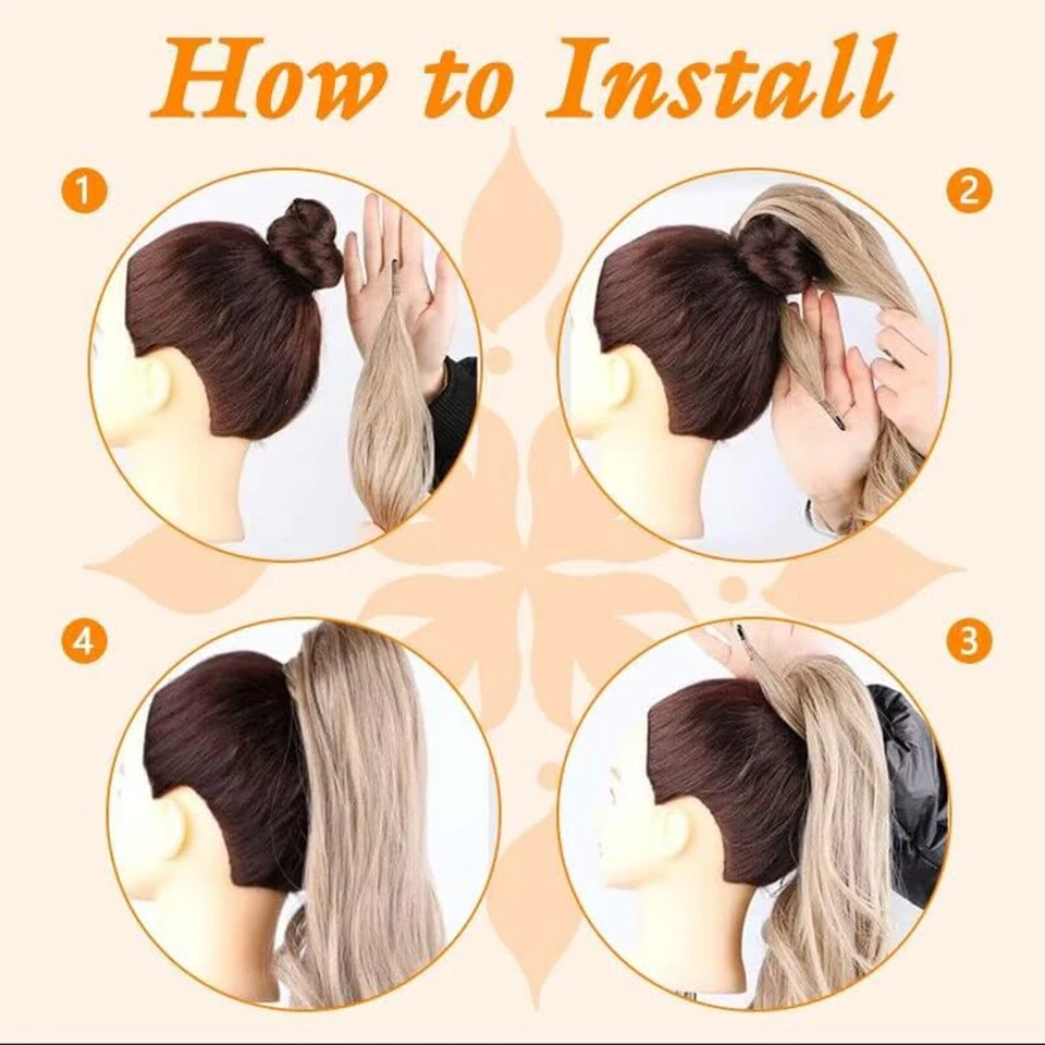 Synthetic Wavy Ponytail Hair Extensions for Women