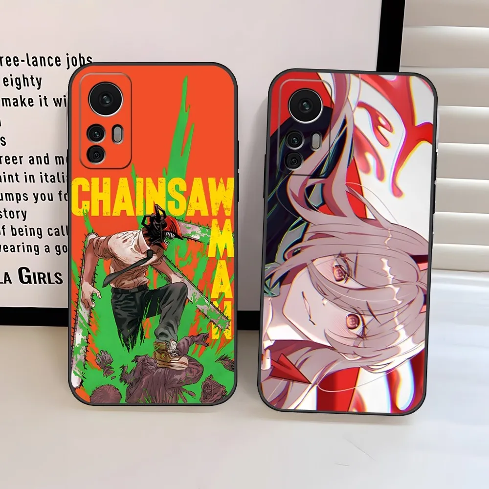 Power Chainsaw Man Anime Phone Case Back Cover For Xiaomi 14 13 12 11T Lite Ultra Redmi Note 13 12 10 Pro Poco F4 F5 X5 Pro