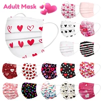 10pcs Adult Mask Valentine's Day Disposable Face Mask Lover Heart Print Industrial 3Ply Ear Loop Mask mascarillas cubrebocas  1
