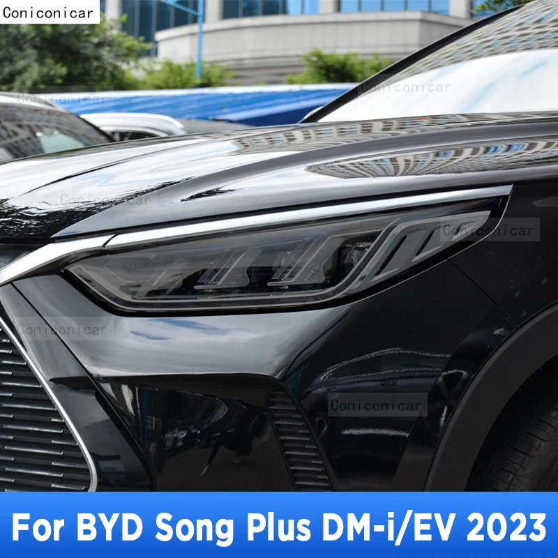 

For BYD SONG PLUS DM-i EV 2023 Car Exterior Headlight Anti-scratch Front Lamp Tint TPU Protective Film Cover Repair Accessories