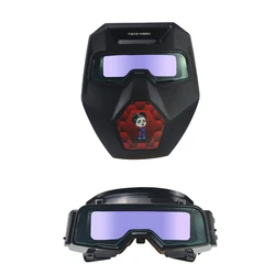 Lunettes de soudage à obscurcissement automatique, ombre large avec lunettes de soudage, masque de soudage, casque de soudage pour TIG MIG ARC Plasma Cut 