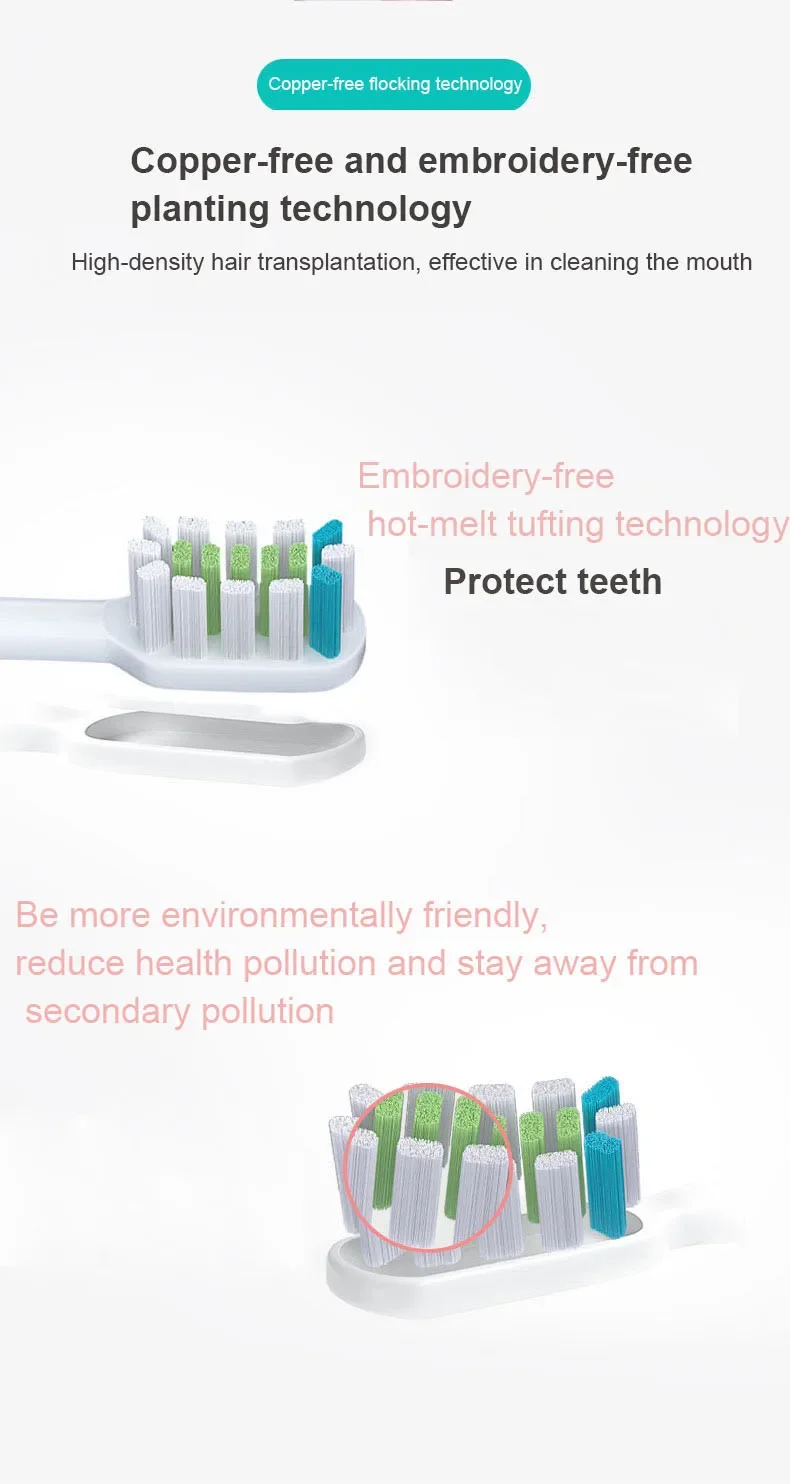 Description Picture 5 of itemFor Iconic Brand SOOCAS Brush Head X3 X5 X3U X1 V1 V2 SOOCARE Replacement Head Bristle Sonic Electric Nozzles with Anti-dust Cap clean