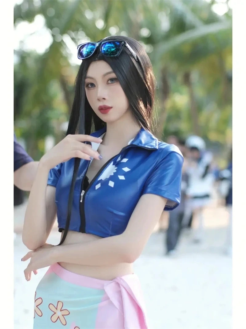 Anime Cosplay Costume Dress Outfits Nico Robin Cosplay Custom Glasses Party  Wig Suit Costumes For Girl