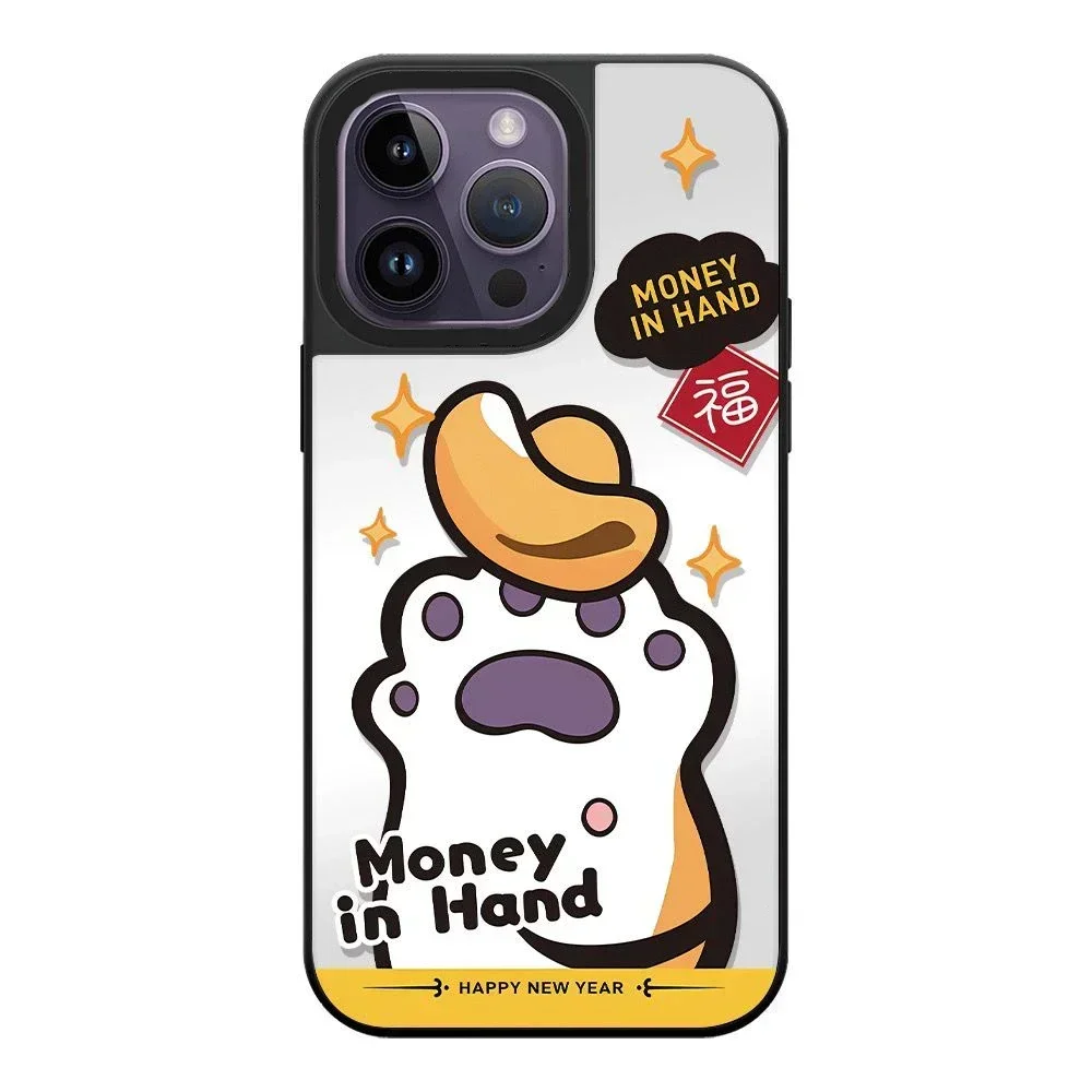 

Mirror Surface Acrylic Money Hand Phone Case Cover for IPhone 11 12 13 14 15 Pro Max Case for IPhone 15 Pro Max